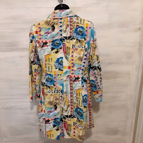 Sharon Young Abstract Funky Print  Multi-Color Jacket Size 10  NWT - Picture 2 of 3